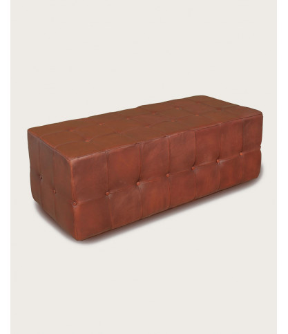 Palm - Upholstered bench in brown tufted leather