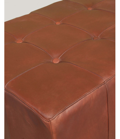 Palm - Upholstered bench in brown tufted leather