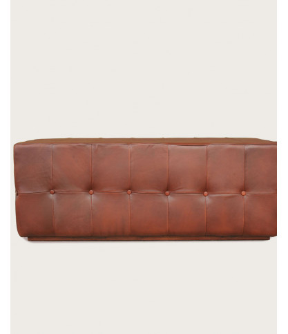 Palm - Upholstered bench in brown tufted leather