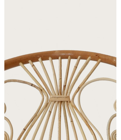 Timea - Vintage-Rattanstuhl mit Metallbeinen