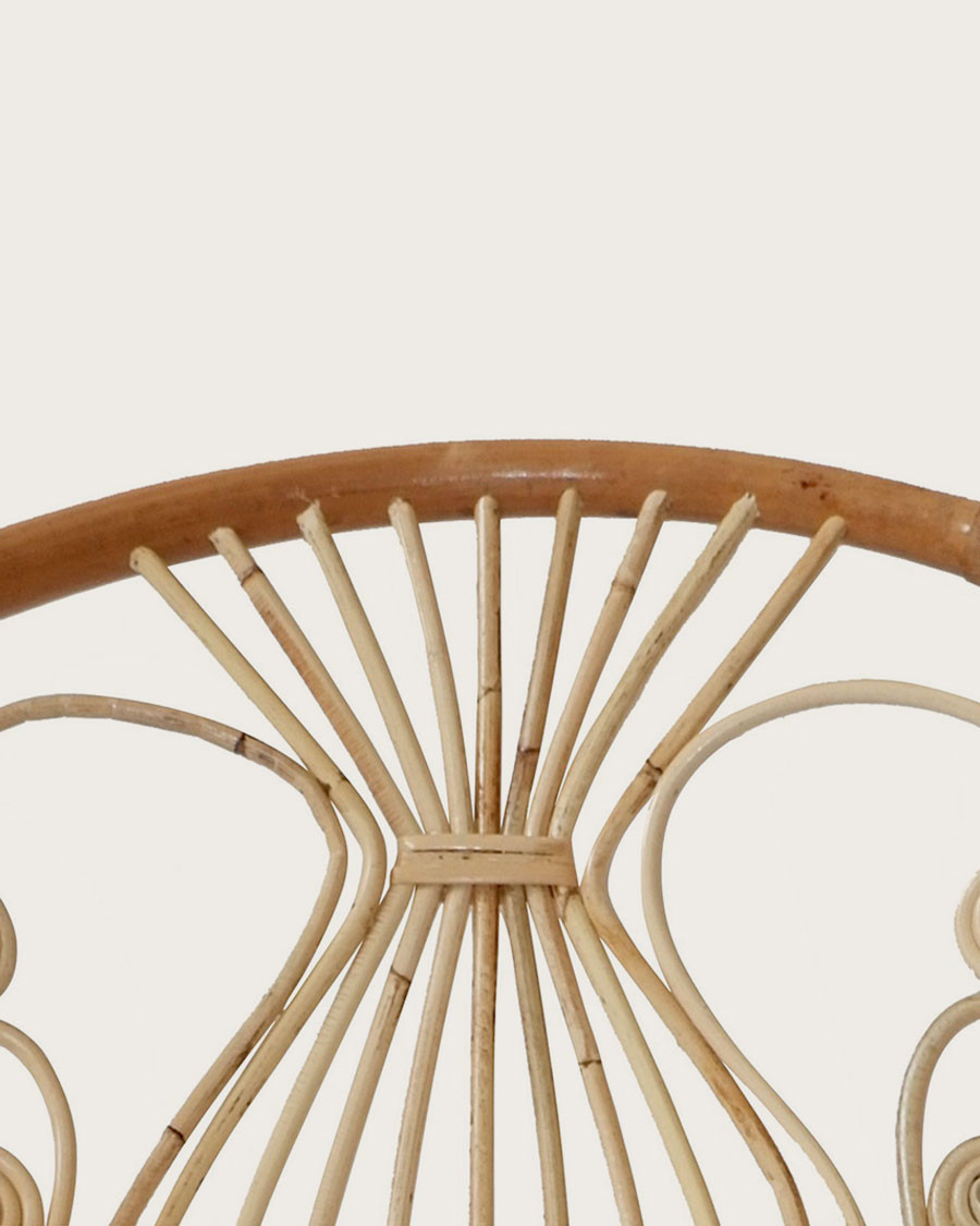 Timea - Vintage-Rattanstuhl mit Metallbeinen