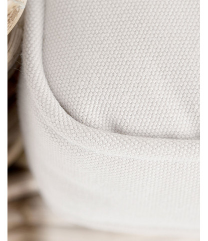 Neya - Sedia da giardino in rattan con cuscino bianco