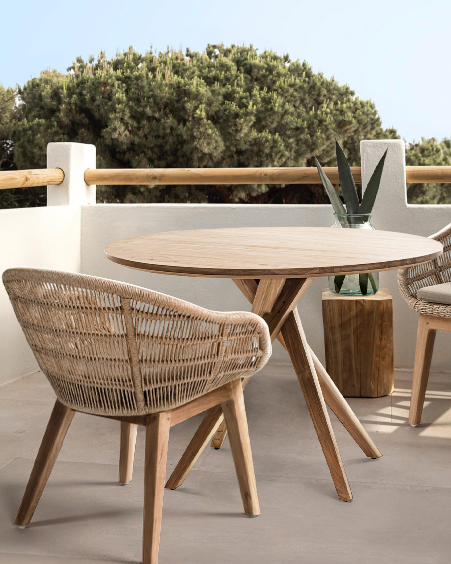 Shiraz - Round solid teak...