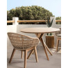 Shiraz - Table repas ronde en teck massif D110 cm 4/6 pers.