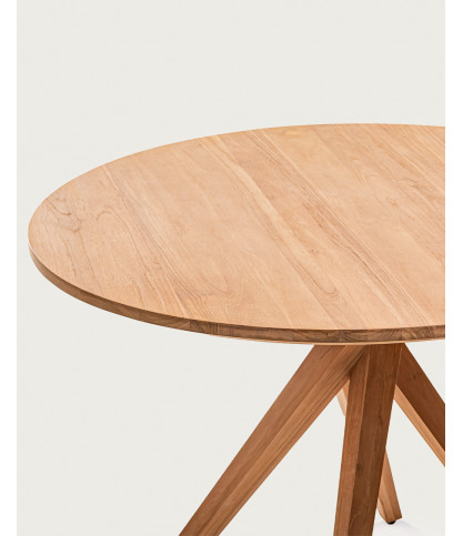Shiraz - Ronde eettafel van massief teakhout, diameter 110 cm, geschikt voor 4/6 personen