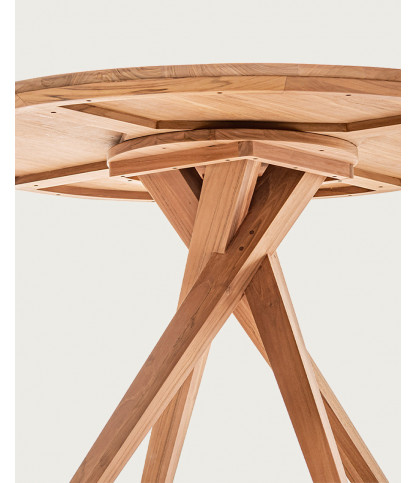 Shiraz - Round solid teak dining table D110 cm 4/6 people.