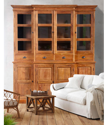 Taska - Bookcase with advanced body in solid teak