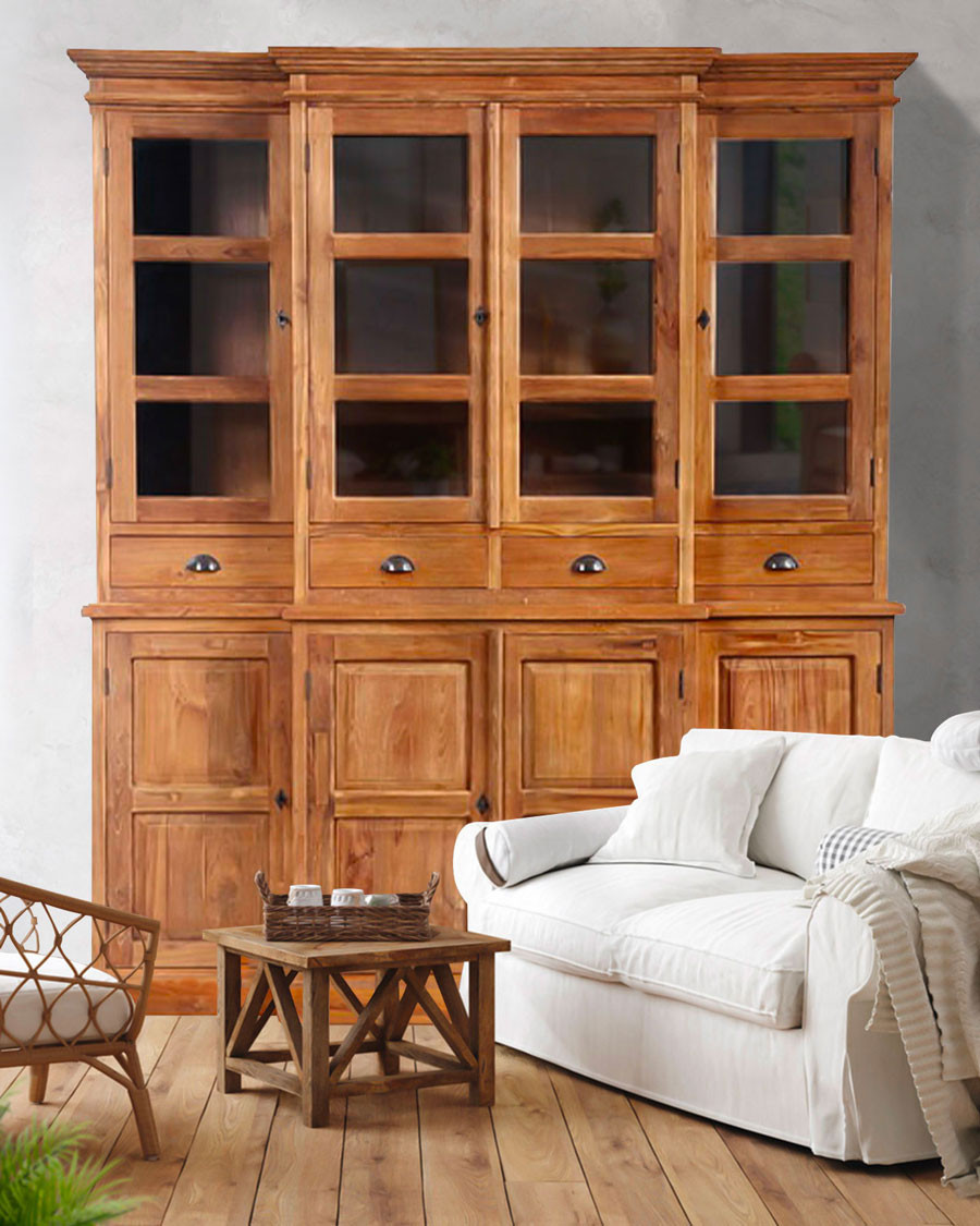 Taska - Bookcase with advanced body in solid teak