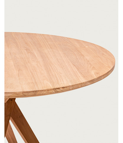 Shiraz - Tavolo da pranzo rotondo in teak massello, diametro 110 cm, 4/6 persone