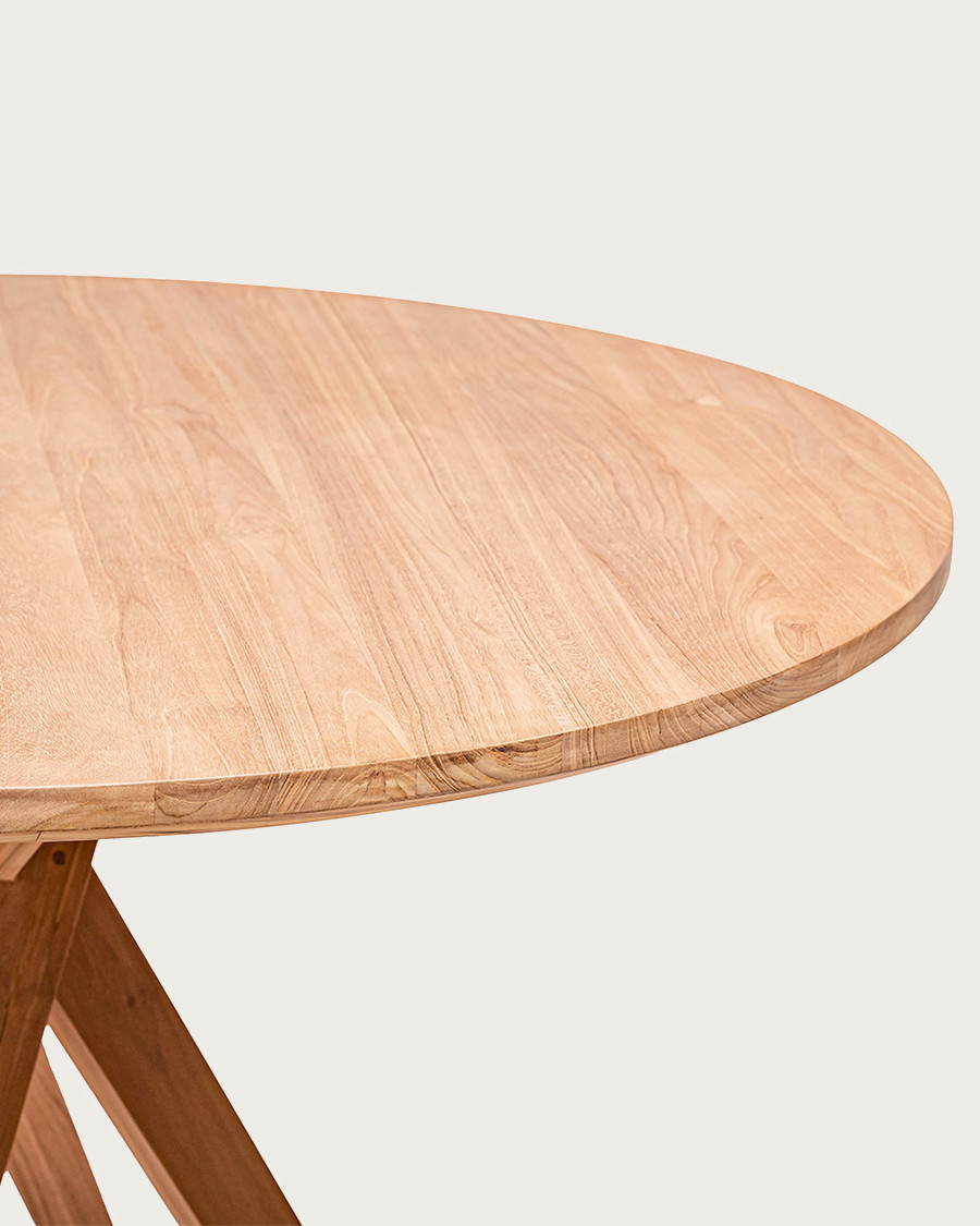 Shiraz - Round solid teak dining table D110 cm 4/6 people.