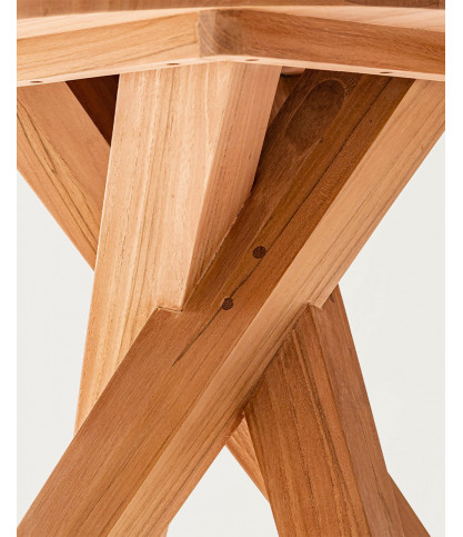 Shiraz - Tavolo da pranzo rotondo in teak massello, diametro 110 cm, 4/6 persone