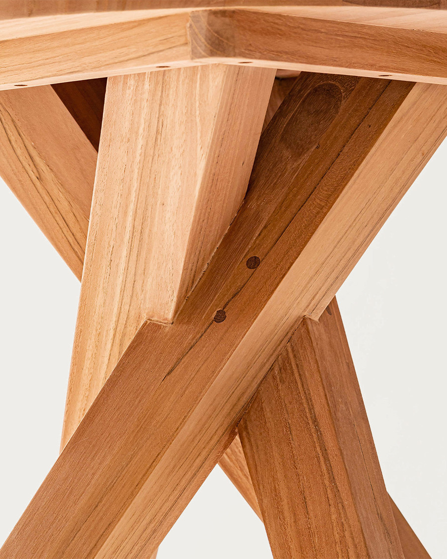 Shiraz - Round solid teak dining table D110 cm 4/6 people.