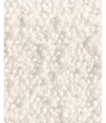 TAROK - Cama doble tapizada en tejido bouclé blanco TAROK