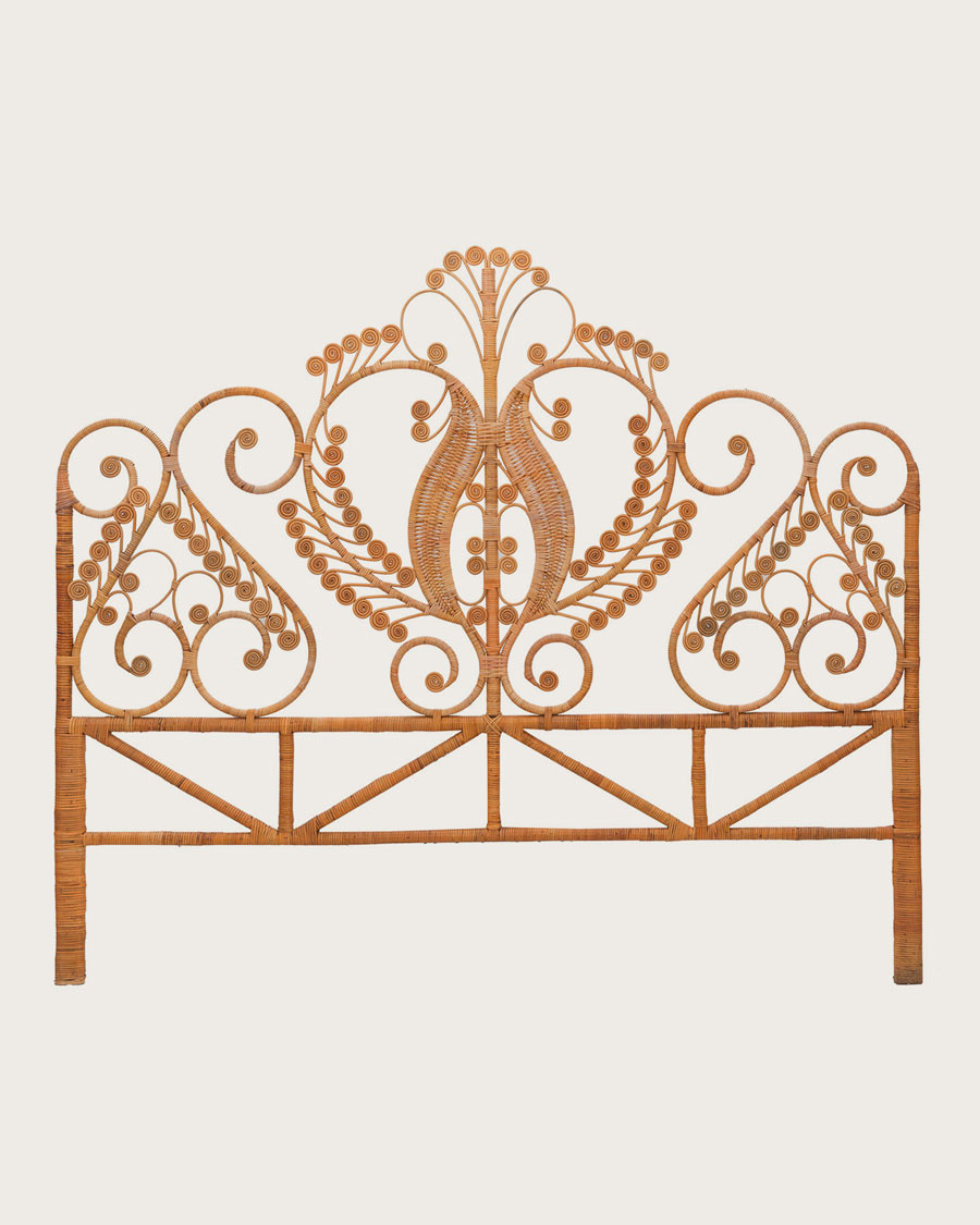 Milo - Vintage Kopfteil aus geflochtenem Rattan 160 cm