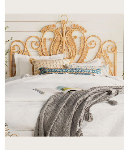 Milo - Vintage woven rattan headboard 160 cm