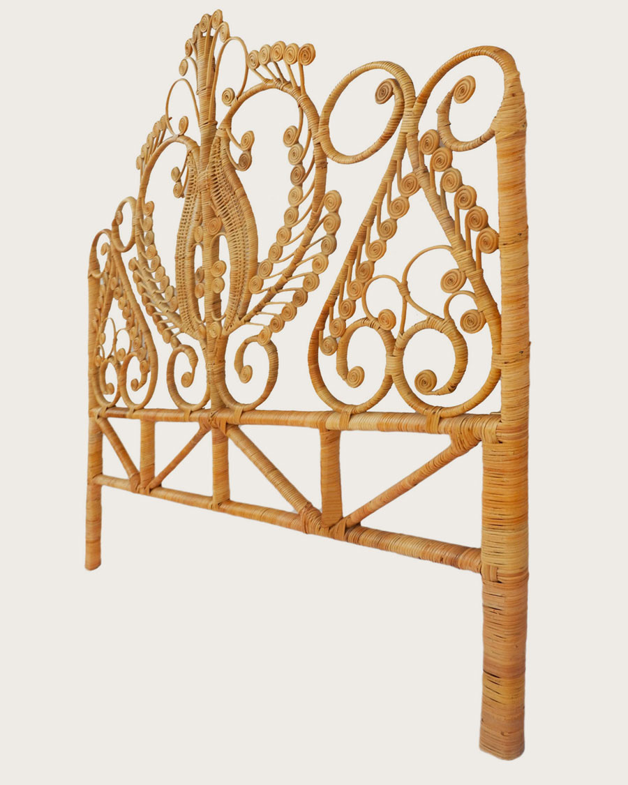 Milo - Vintage geweven rotan hoofdbord 160 cm