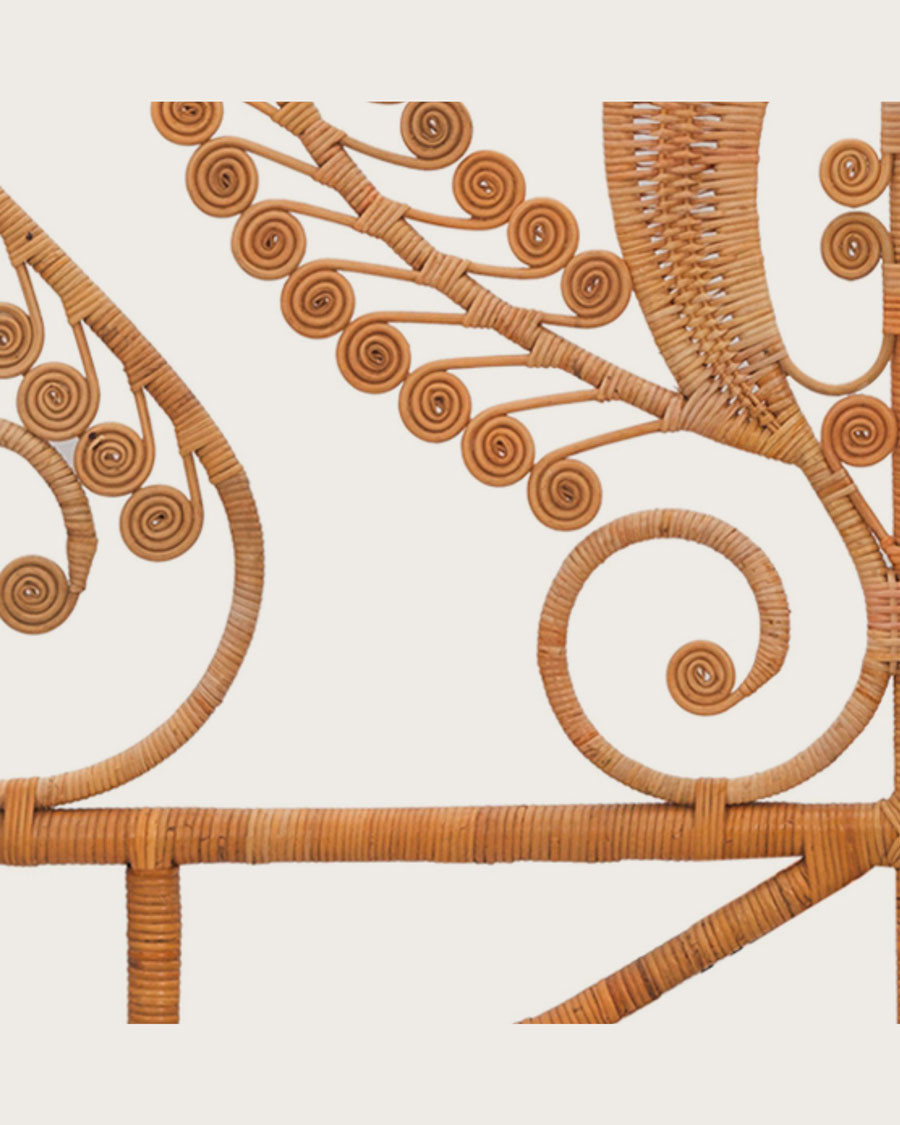 Milo - Vintage Kopfteil aus geflochtenem Rattan 160 cm