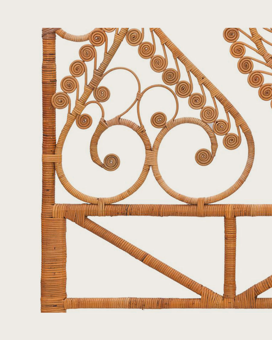 Milo - Vintage Kopfteil aus geflochtenem Rattan 160 cm