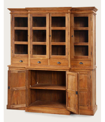 Taska - Boekenkast met een geavanceerde, massief teakhouten constructie.