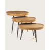 Astrid - Table basse ronde gigogne en métal doré