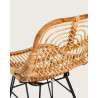 Villa- Lot de 4 chaises en rotin naturel et pied métal