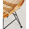 Villa- Lot de 4 chaises en rotin naturel et pied métal