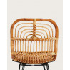 Villa- Lot de 4 chaises en rotin naturel et pied métal