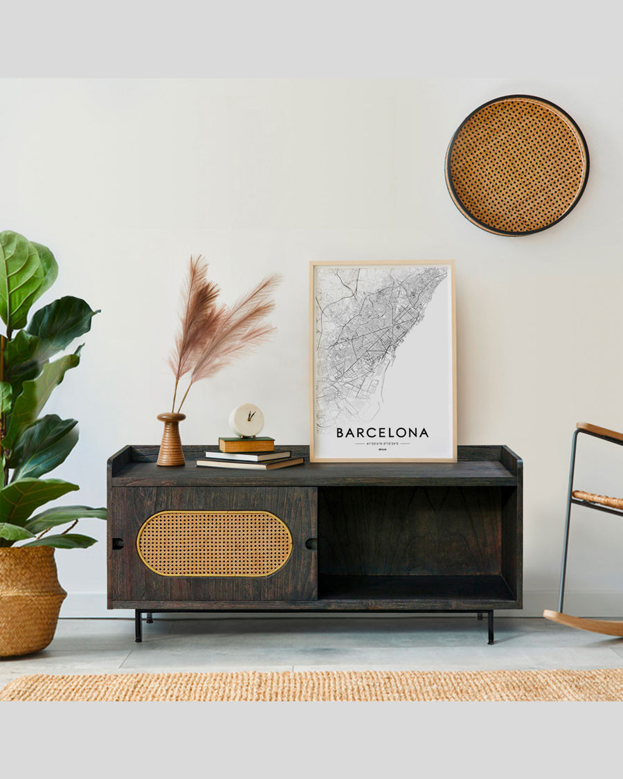 Sanaa - Black TV stand with...
