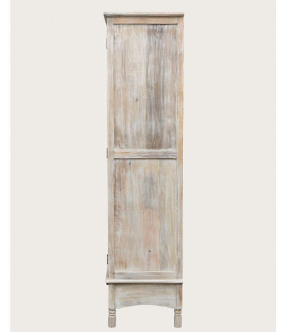 Mala - 2-door wardrobe in solid limed mango wood