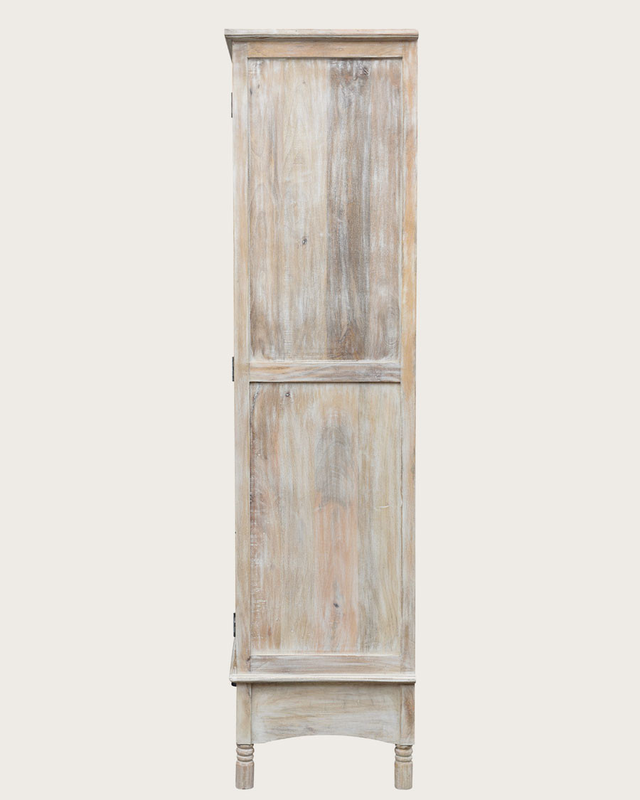 Mala - 2-door wardrobe in limed solid mango wood