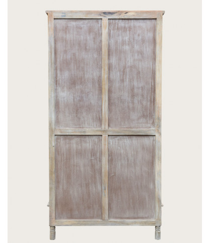 Mala - 2-door wardrobe in solid limed mango wood