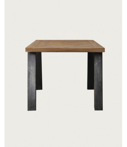 Kendari - Solid teak dining table with chevron pattern L170 cm, 8 people.