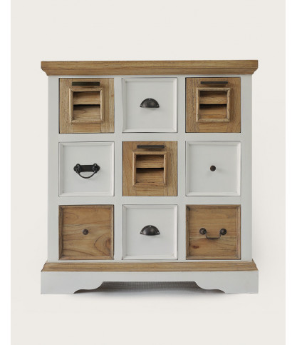 Inda - Console in solid Mindy natural and white 110 cm