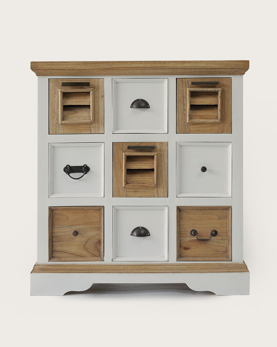 Inda - Console in solid Mindy natural and white 110 cm