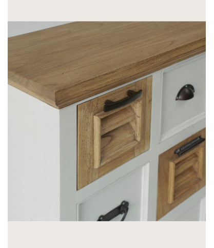 Inda - Console in solid Mindy natural and white 110 cm