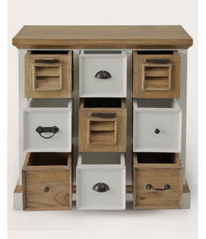 Inda - Console in solid Mindy natural and white 110 cm