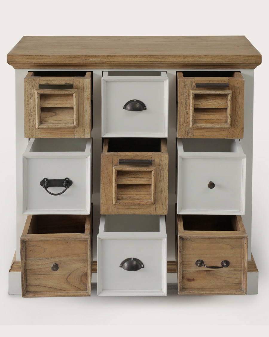 Inda - Console in solid Mindy natural and white 110 cm