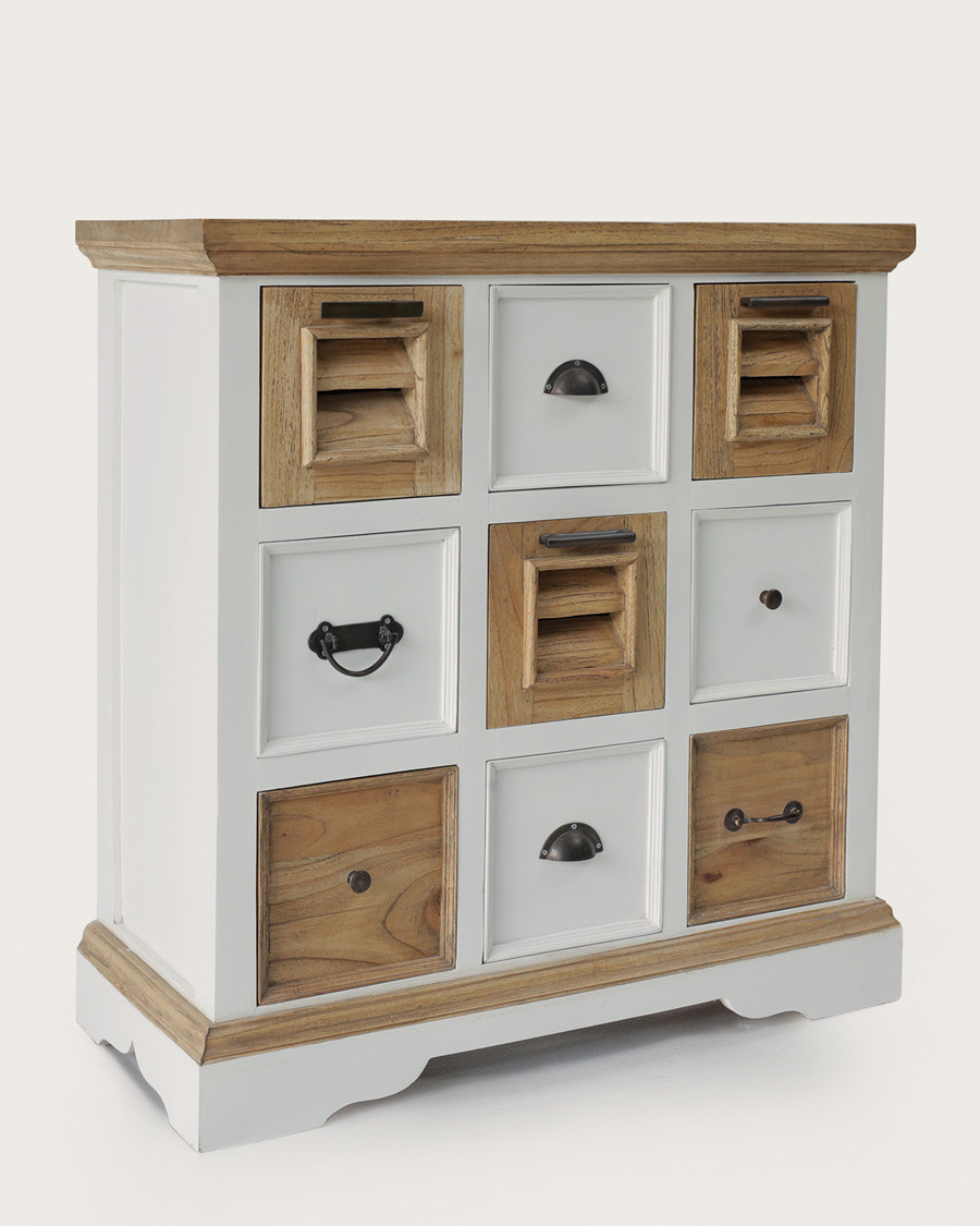 Inda - Console in solid Mindy natural and white 110 cm