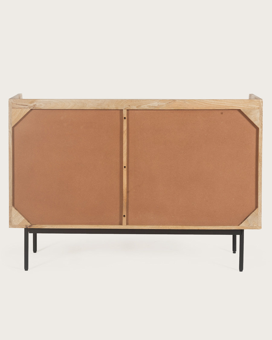 Kali - Chest of drawers in solid mango wood and rattan cane