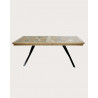 Bucarest - Table repas en manguier massif marqueté L200 cm 10 pers.