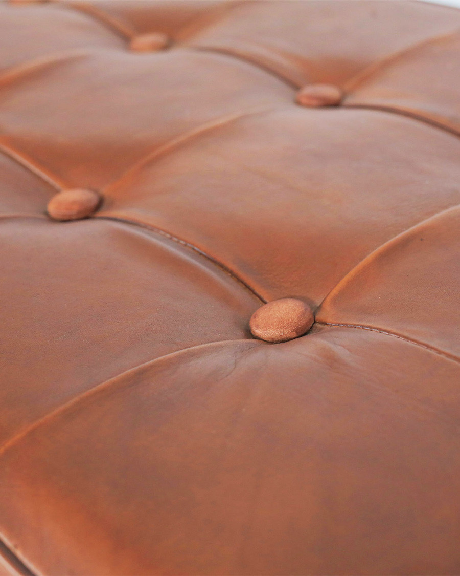 Khalari - Tufted Brown Leather Bench