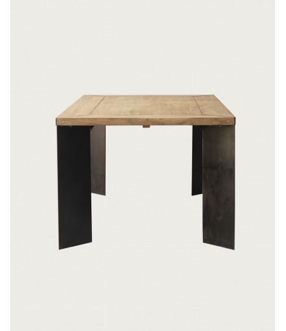 Loft - Industrial teak and metal dining table L180 cm 8 people.