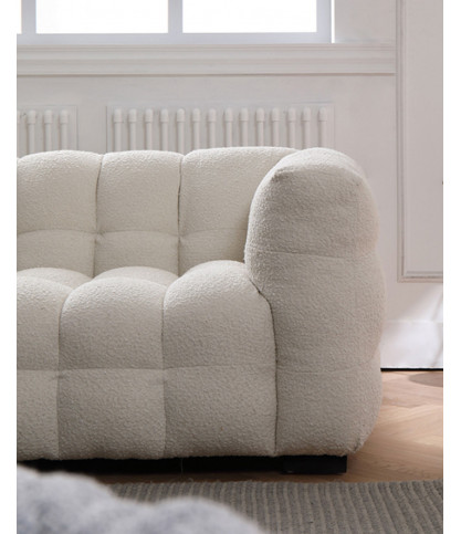 Alto - Canapé 3 places en tissu bouclé blanc
