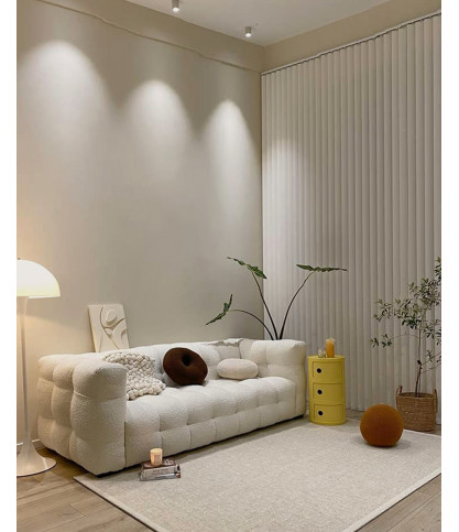 Alto - Canapé 3 places en tissu bouclé blanc