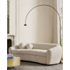 Curve - Canapé arrondi 3 places en tissu bouclé cream
