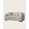 Curve - Canapé arrondi 3 places en tissu bouclé cream