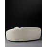 Curve - Canapé arrondi 3 places en tissu bouclé cream