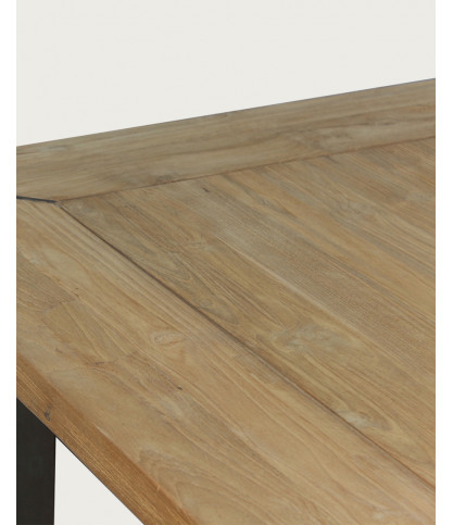 Loft - Industrial teak and metal dining table L180 cm 8 people.