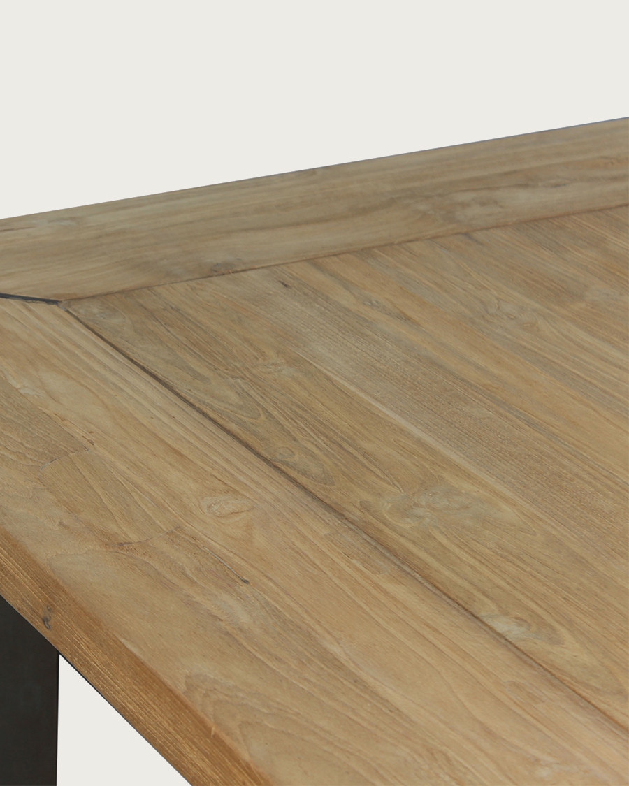 Loft - Industrial teak and metal dining table L180 cm 8 people.
