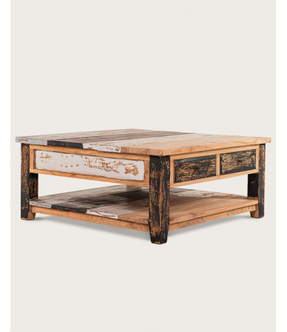 Esha - Square coffee table in solid teak